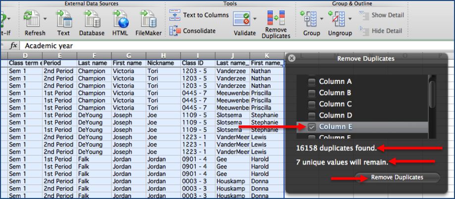 find duplicates in excel for mac 2011